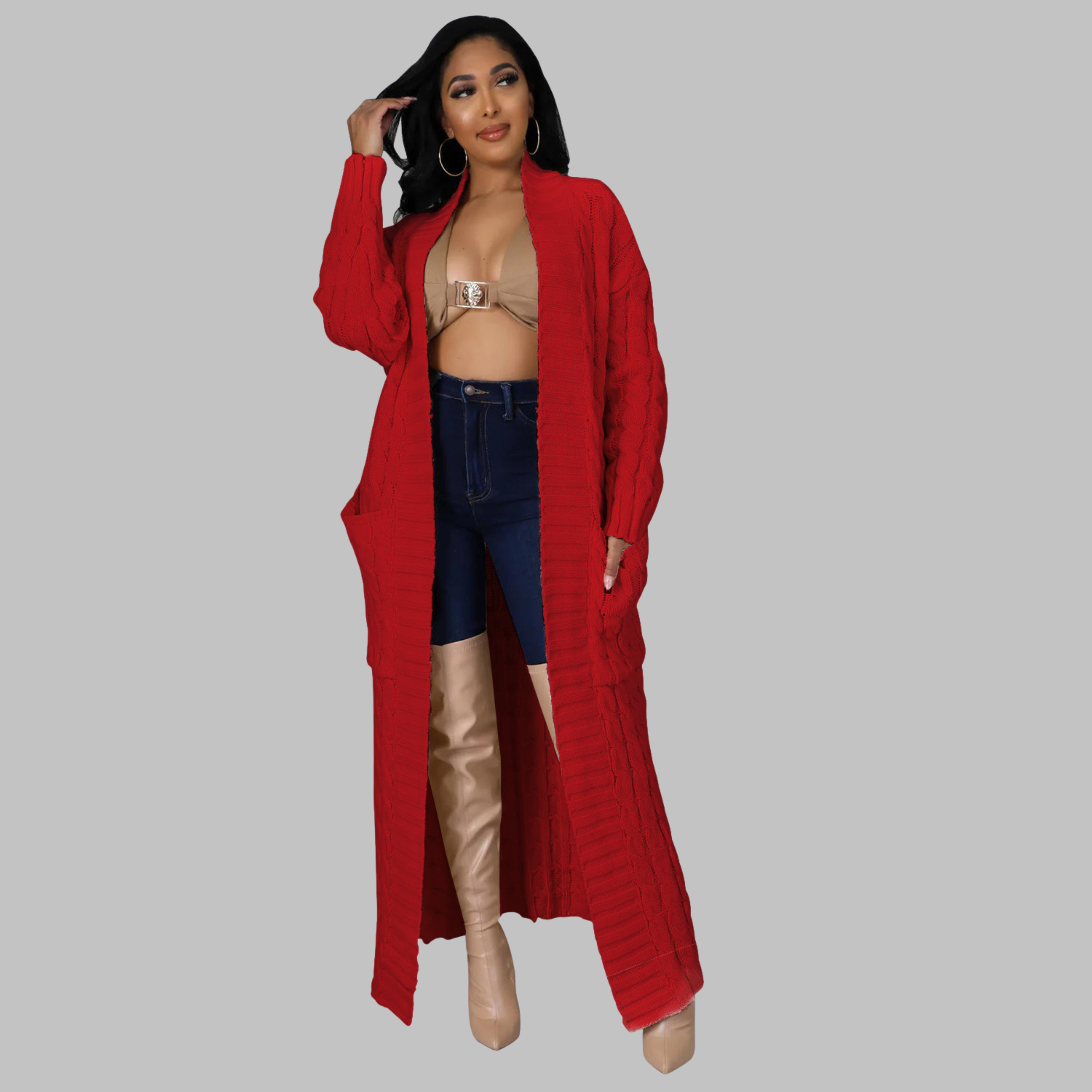 JACKIE™ - Casual Long-Sleeve Long Cardigan