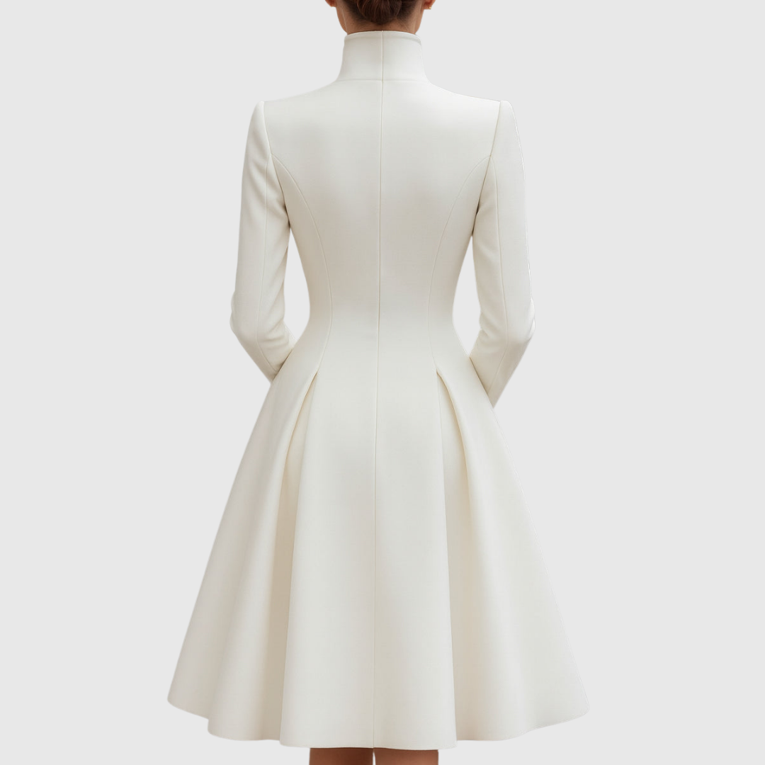 Chloe | Double-Breasted Flared Coat Dress