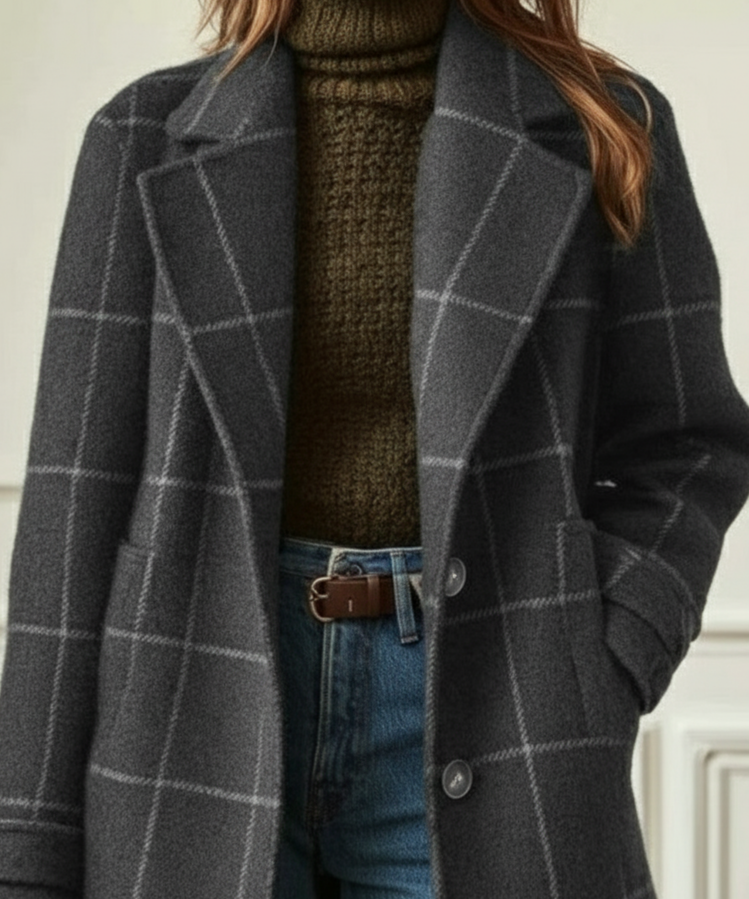 Mia | Wool Check Coat