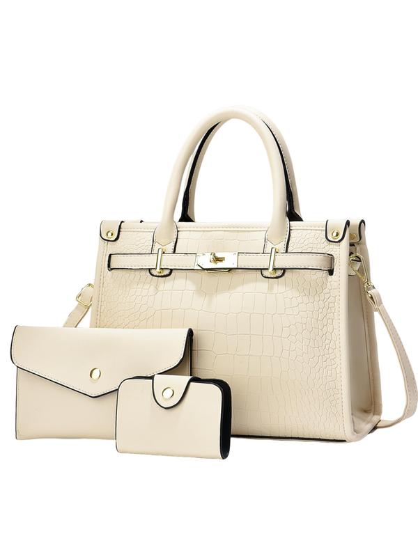 ALENOR™ – Crocodile Embossed Handbag Set