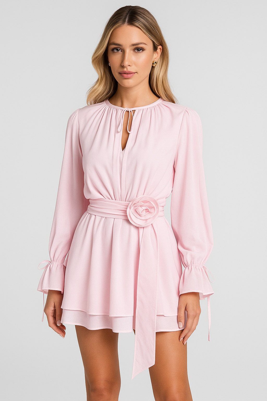Rosette Belt Mini Dress | LouLou Couture