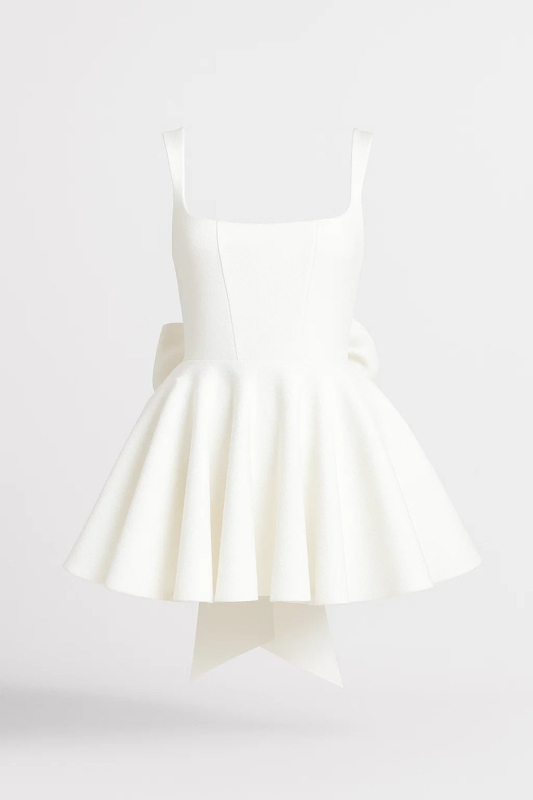 Eirlys | Square-Neck Mini Dress with Back Bow