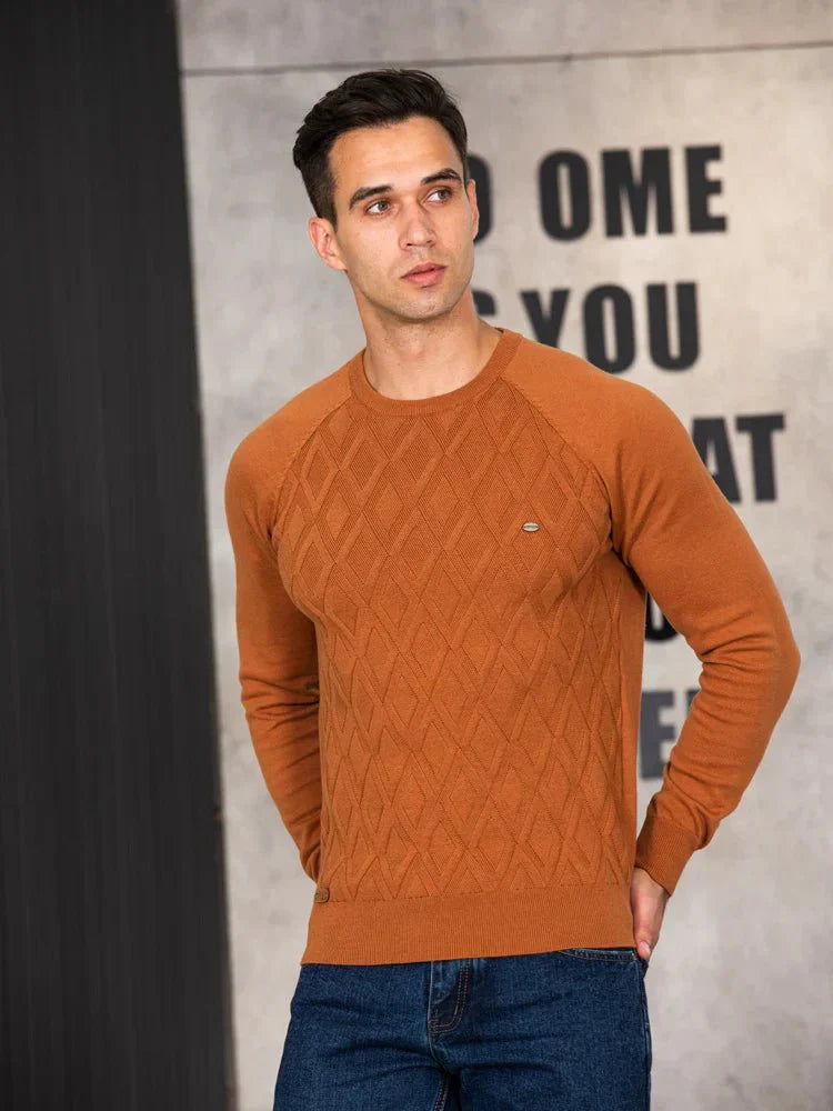 Theodor | Men's jumper with diamond pattern