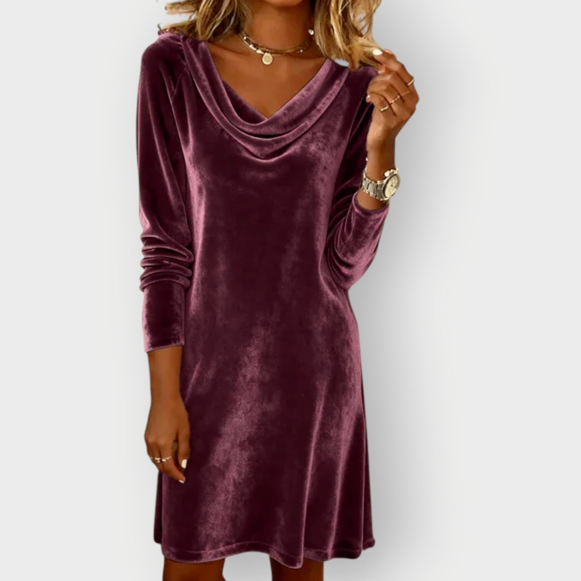 Kathleen | Draped Velvet Dress
