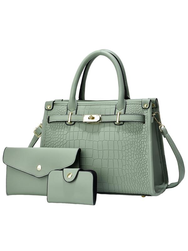 ALENOR™ – Crocodile Embossed Handbag Set