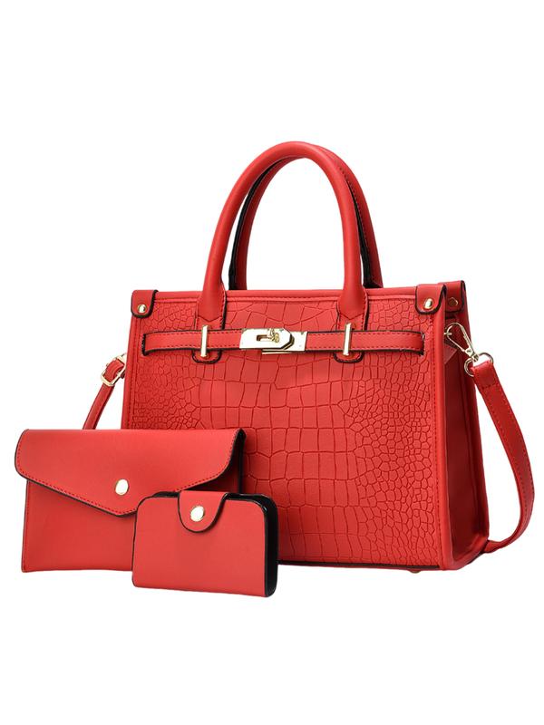 ALENOR™ – Crocodile Embossed Handbag Set