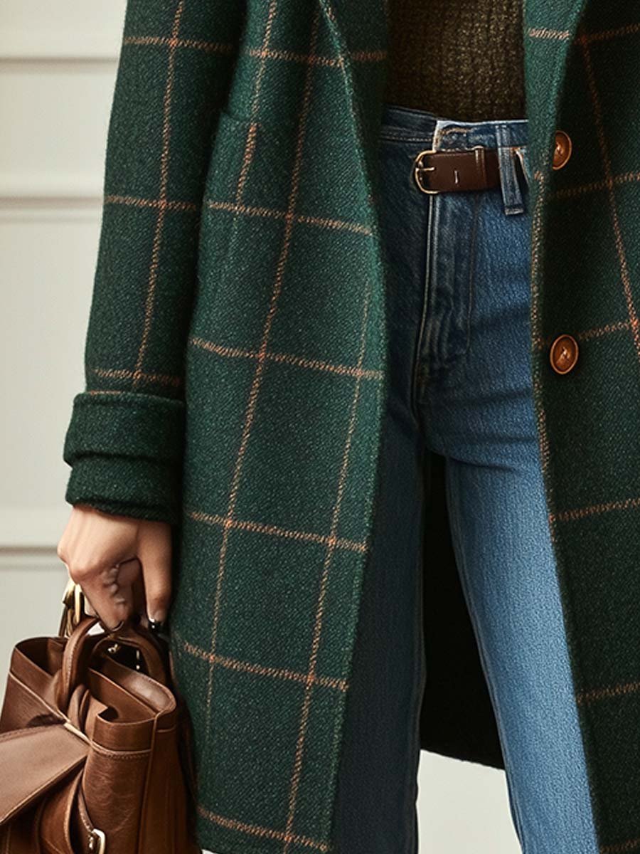 Mia | Wool Check Coat