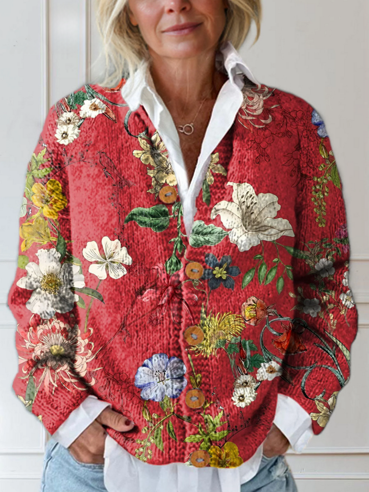 Amara | Soft Floral Knit Cardigan