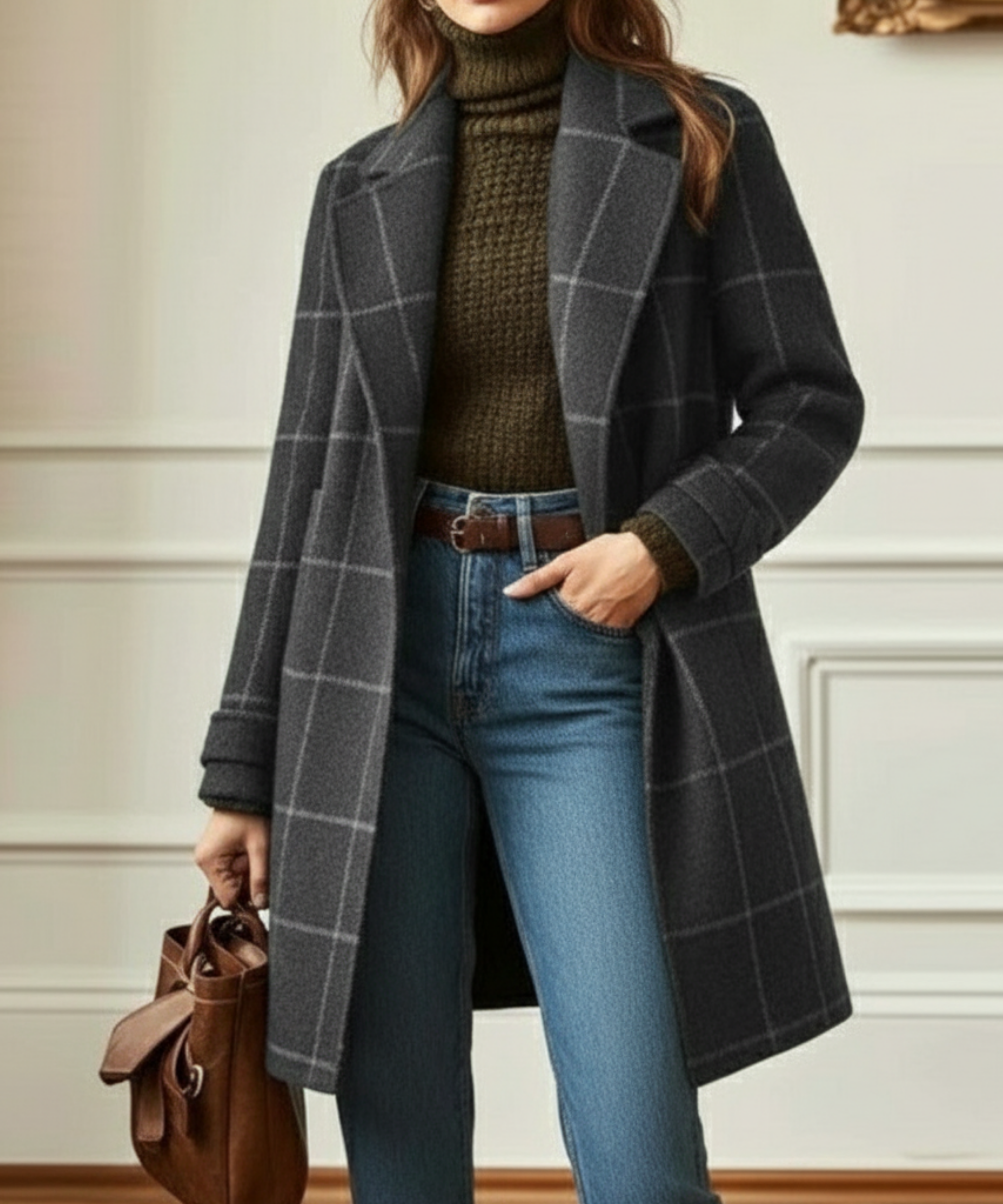 Mia | Wool Check Coat