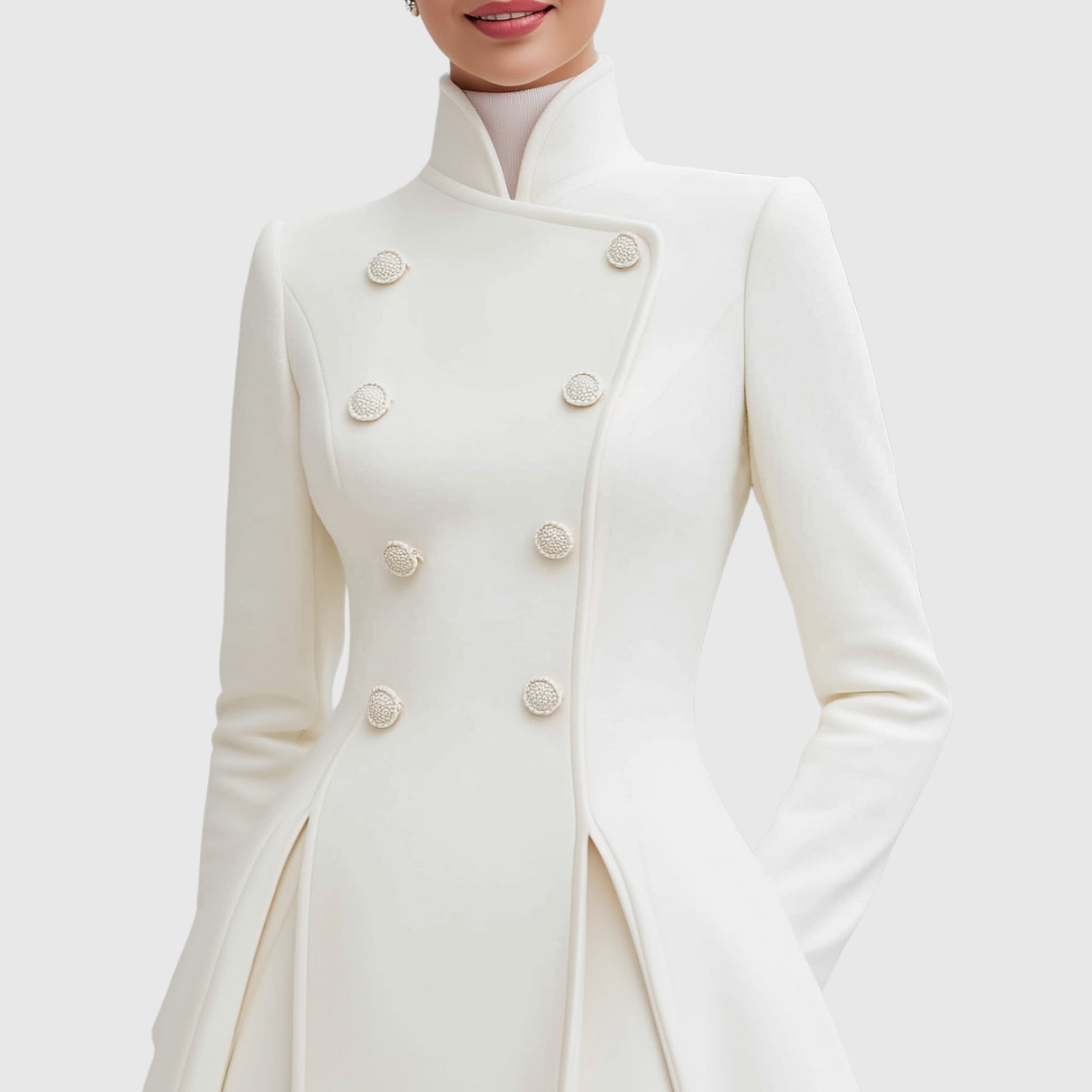 Chloe | Double-Breasted Flared Coat Dress
