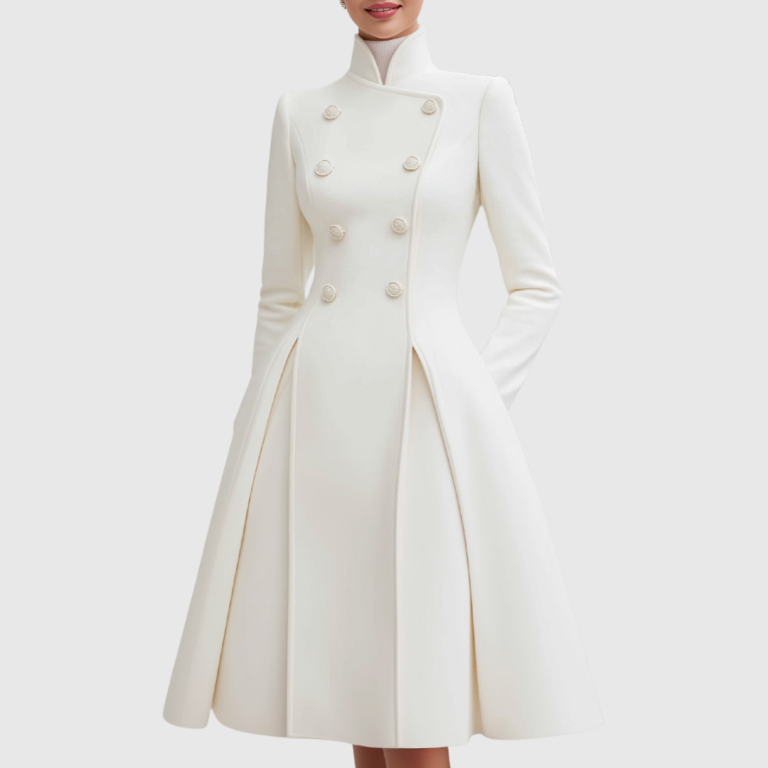 Chloe | Double-Breasted Flared Coat Dress