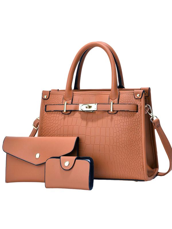 ALENOR™ – Crocodile Embossed Handbag Set