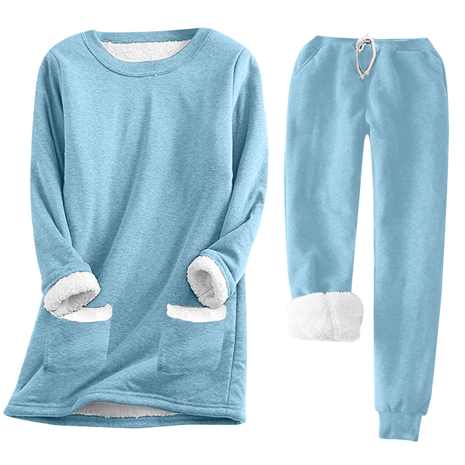 Amber | Cosy Fleece Lounge Set with Pockets