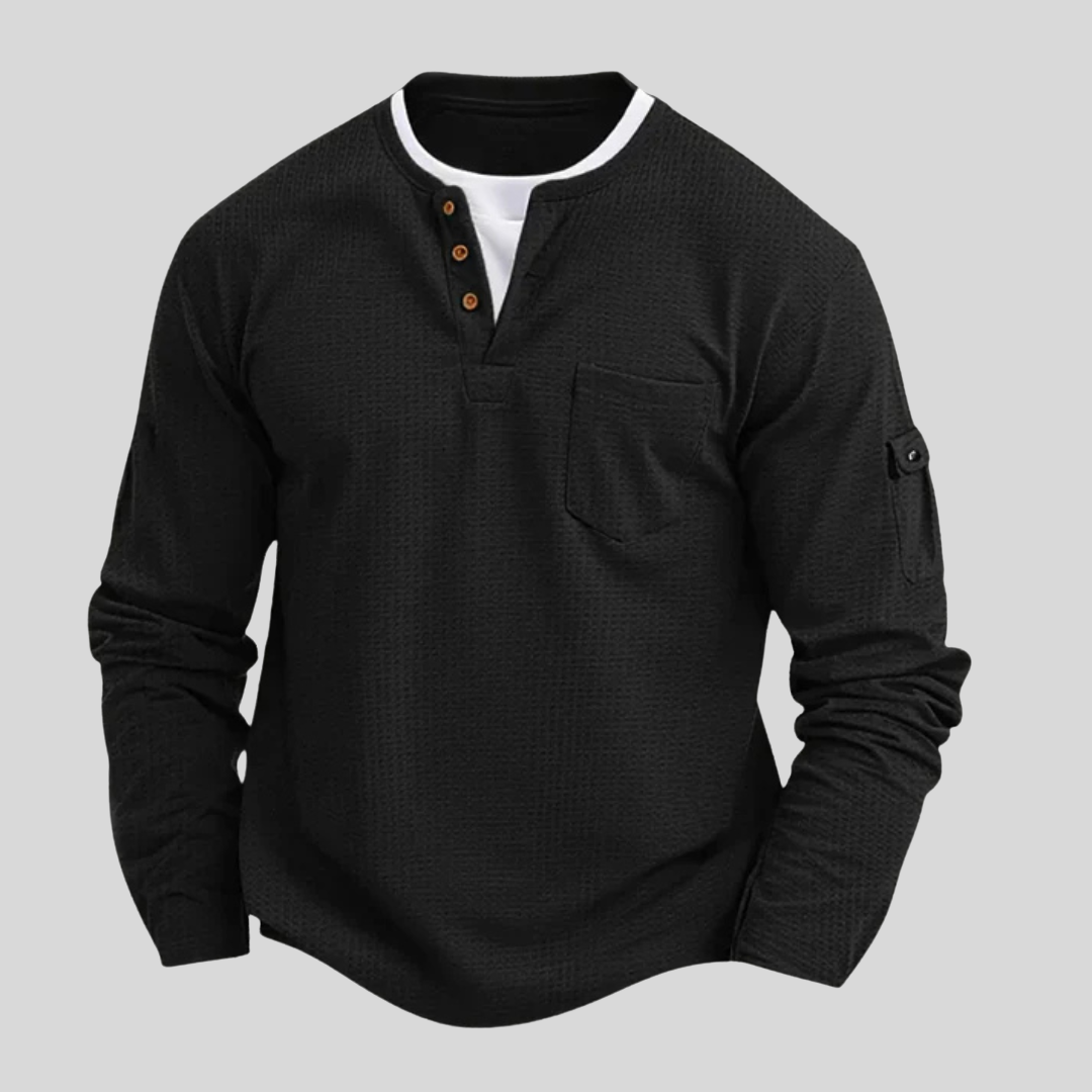 Harrison | Men’s Long-Sleeve Waffle-Cotton Shirt