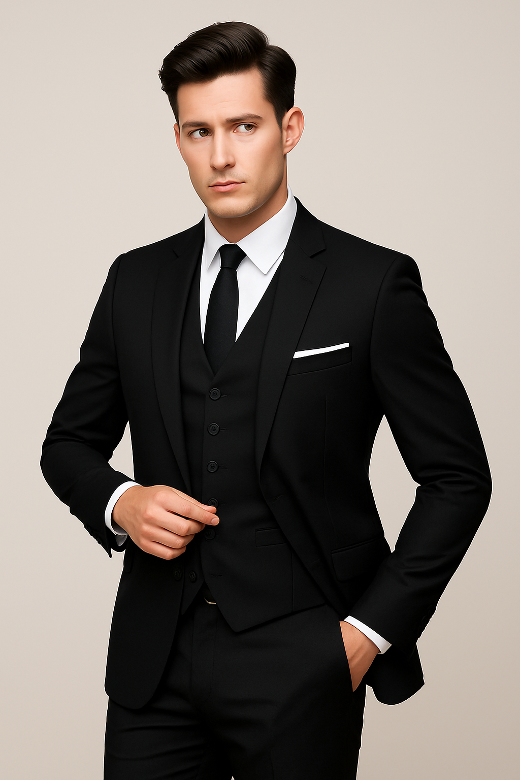 Men's 3-Piece Formal Slim Fit Suit - Single Breasted