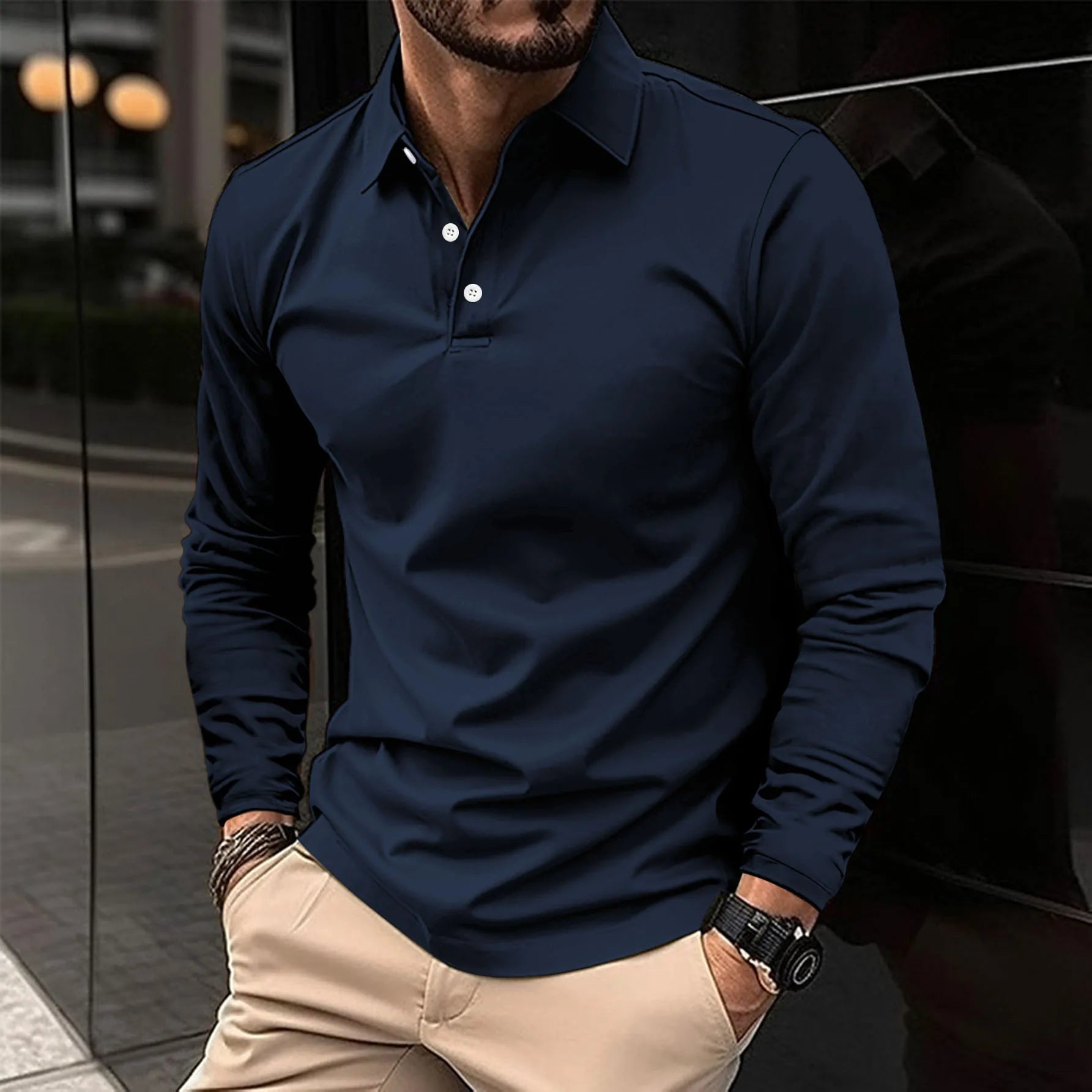 Ethan | Casual Long-Sleeved Polo
