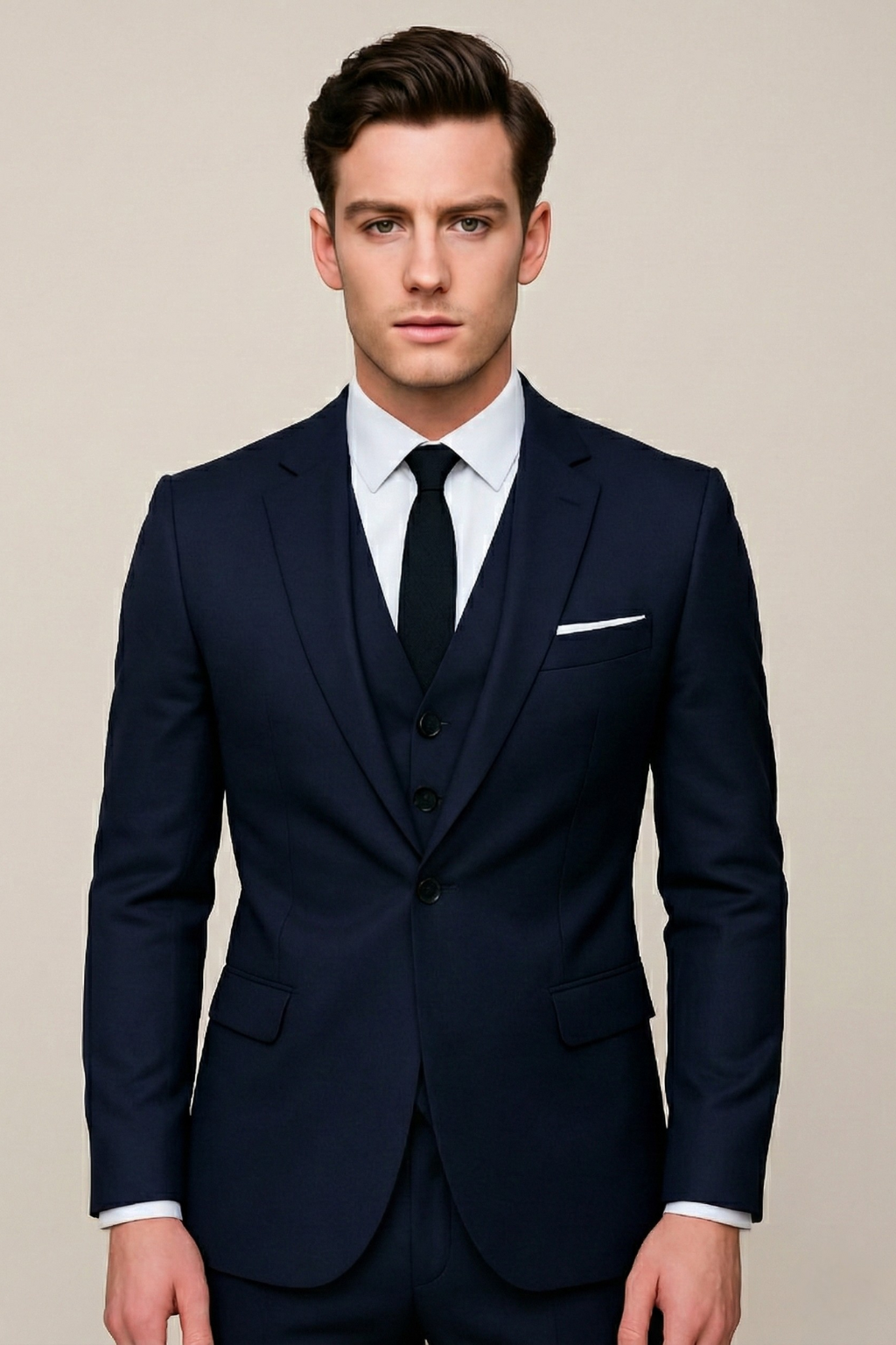 Men's 3-Piece Formal Slim Fit Suit - Single Breasted