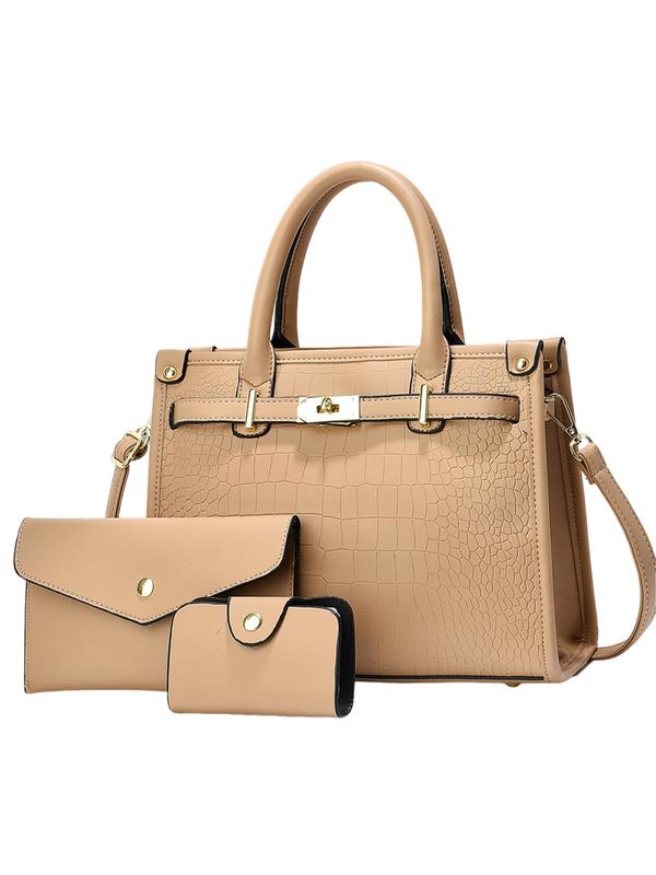 ALENOR™ – Crocodile Embossed Handbag Set