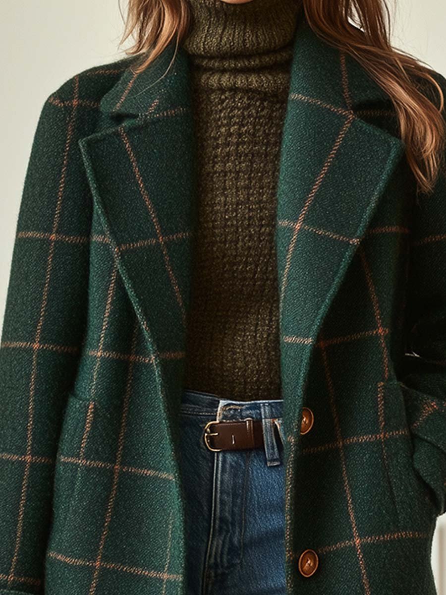 Mia | Wool Check Coat
