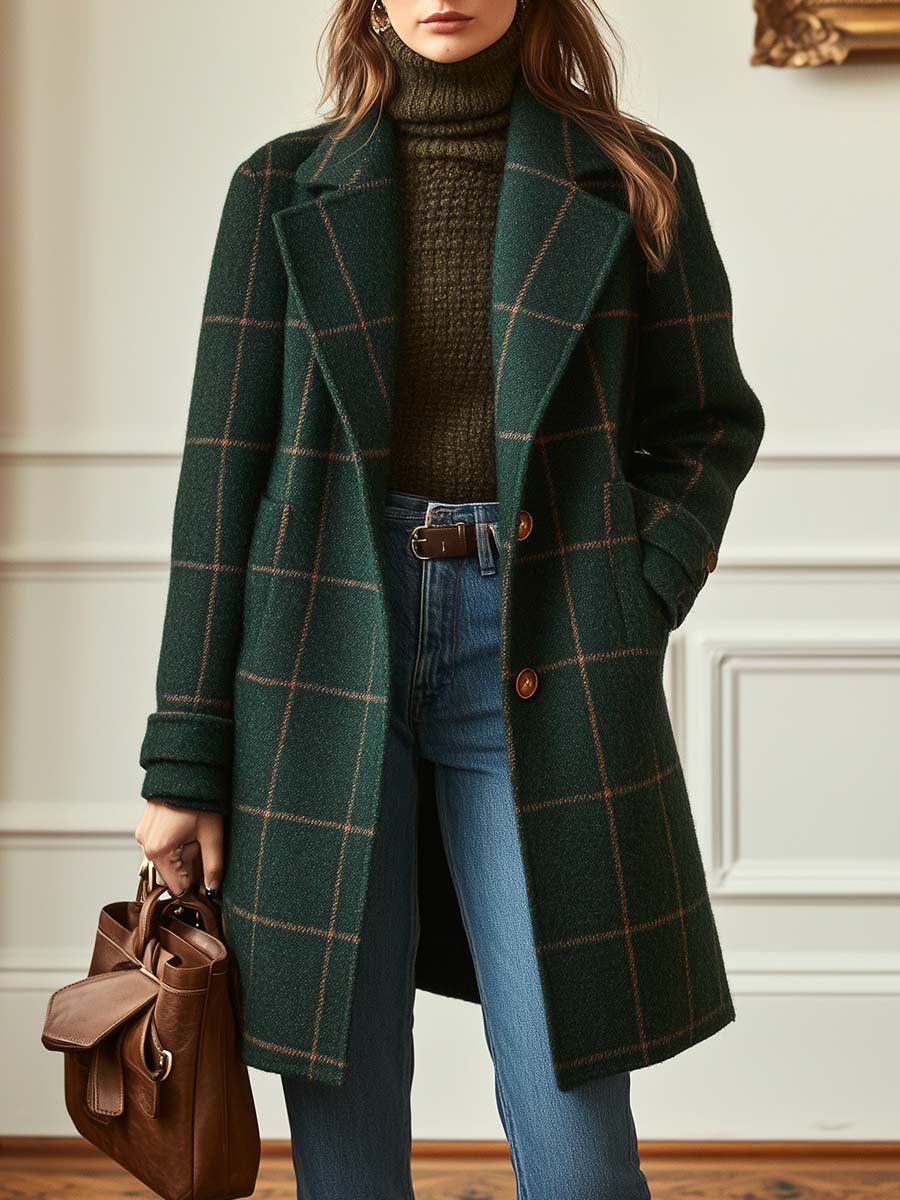 Mia | Wool Check Coat