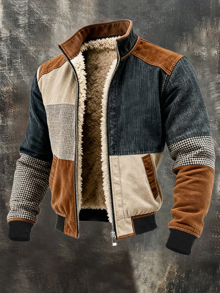 Fabian | Warm retro patchwork jacket